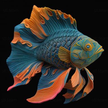 3D model Mandarin fish fish (STL)